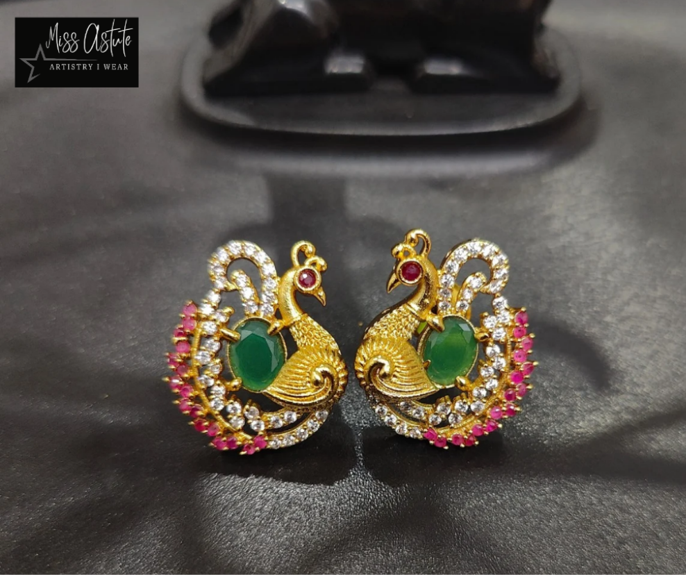 Peacock-Themed Earrings