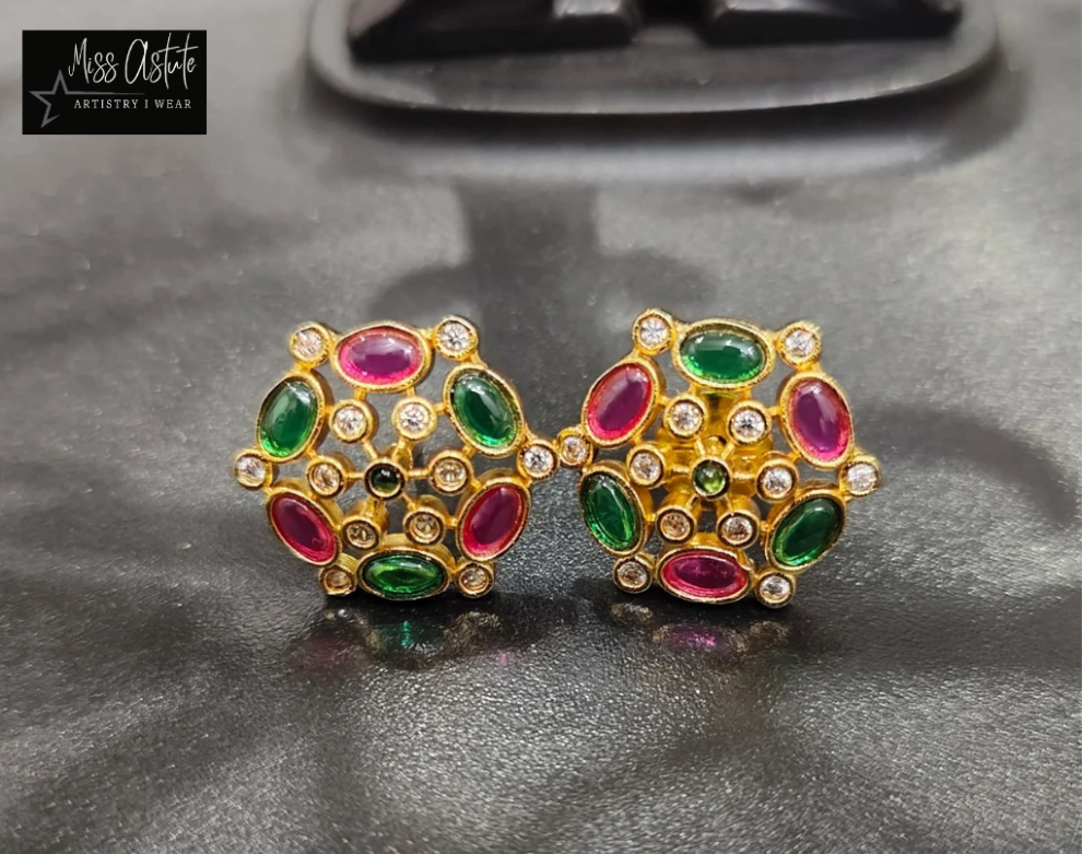 Multicolor Polki Earrings