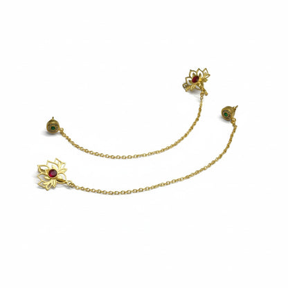Traditional Ear Chain (Kaan Chain) with Floral Motif
