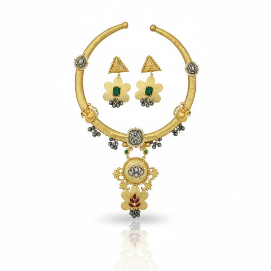 Antique Lotus Hasli Necklace