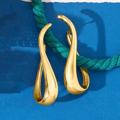 Lustre Curve Drop Earrings