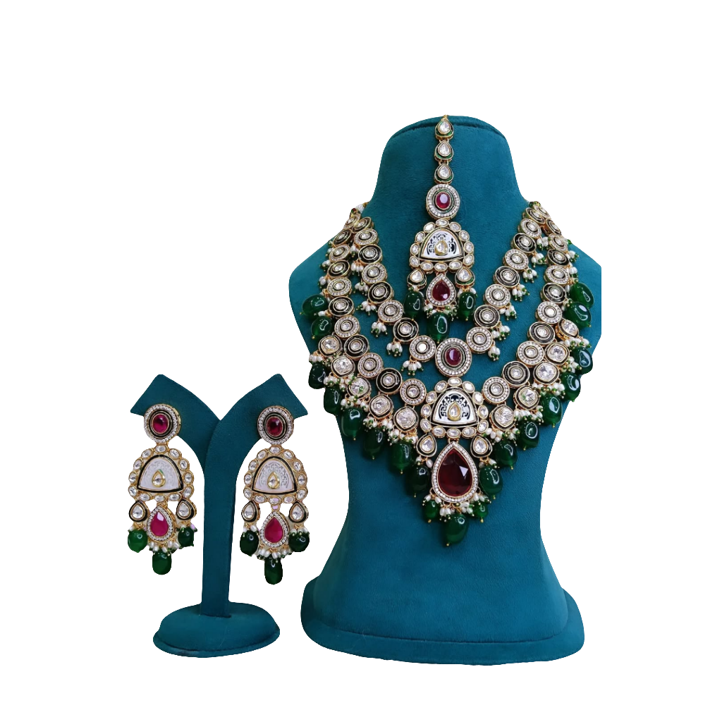 Royal Kundan Necklace Set with Earings & Mangtika