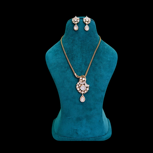 Timeless Pearl & Crystal Pendant Necklace Set