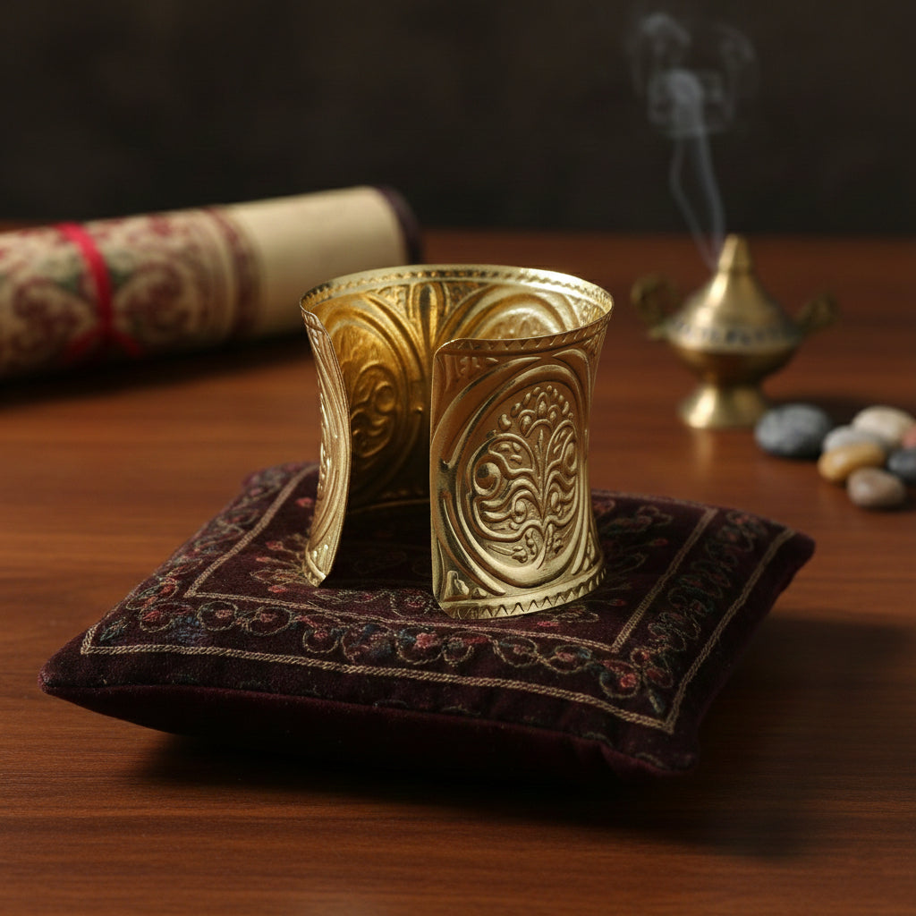 Svarna Rekha Engraved Cuff Style Bracelet