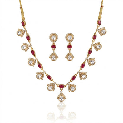 Heirloom Ruby Drop Polki Necklace Set