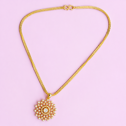 Suryamukhi Sunburst Floral Pendant Set with Matching Studs