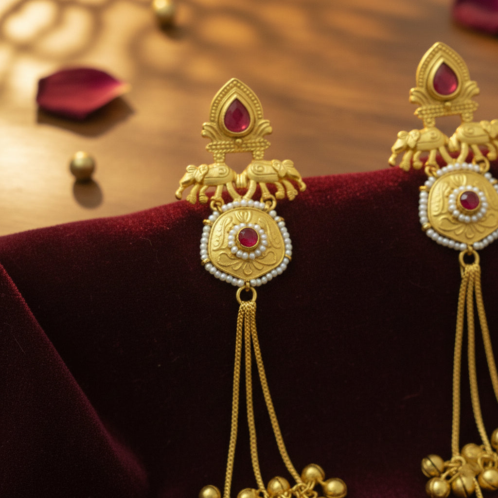 Devika Heritage Tassel Kashmiri Earring