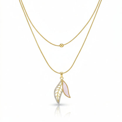 Petal Poise – Dual-Layer Leaf Necklace