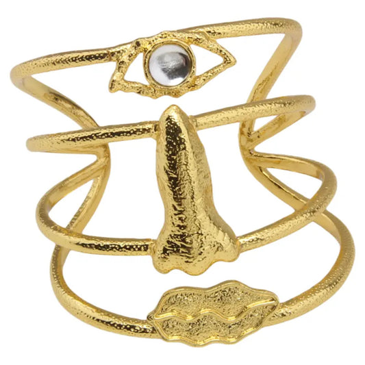 Silent Muse Abstract Face Statement Cuff Bracelet