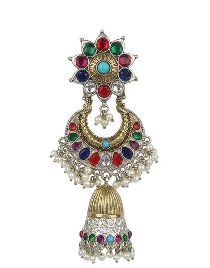 Rivaayat Chandbali Jhumka Earrings with Pearl Drops