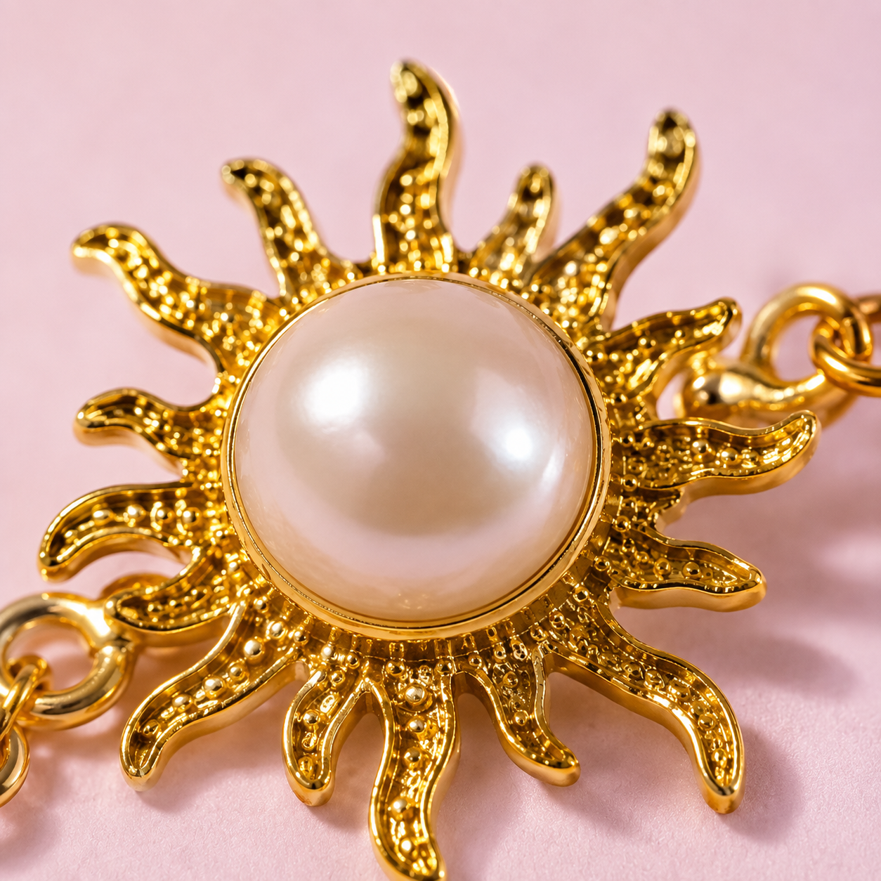 Solara Sunburst Hand Harness Ring Bracelet (Hath Phool)