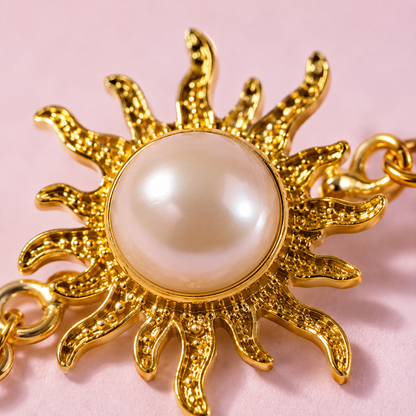 Solara Sunburst Hand Harness Ring Bracelet (Hath Phool)