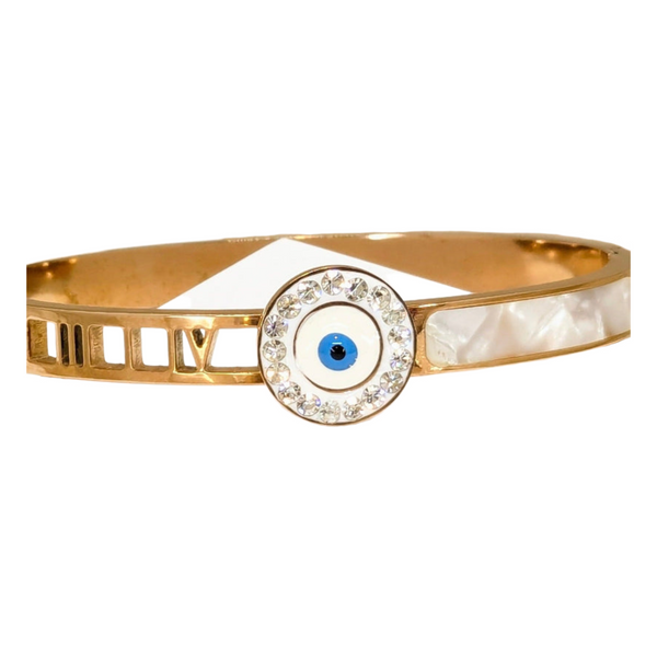 "Evil Eye Luxe" MOP Bangle