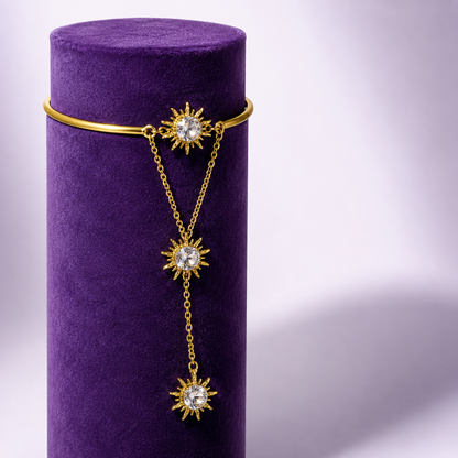 Solara Sunburst Hand Harness Ring Bracelet (Hath Phool)