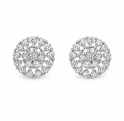 Rhodium Plated AAA American Diamond Floral Necklace Set in Brass – Elegant CZ Jewellery for Women