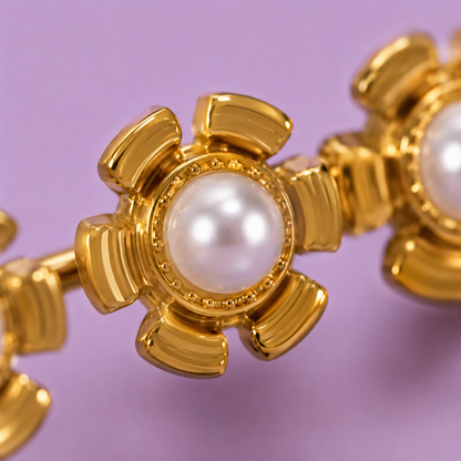 Perline Pearl Ear Crawler Cuff Earrings