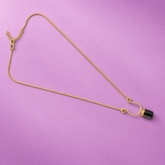 Terrene Raw Gemstone Baguette Pendant Necklace