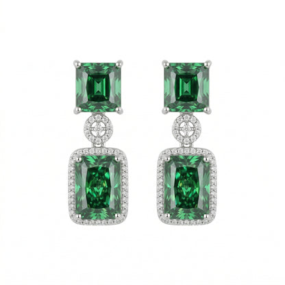 Regal Geometry American Diamond Necklace Set (Rhodium Plated)