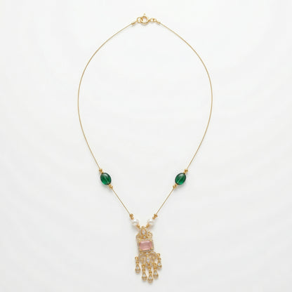 Minimal Luxe American Diamond Pendant Necklace (Gold Plated)