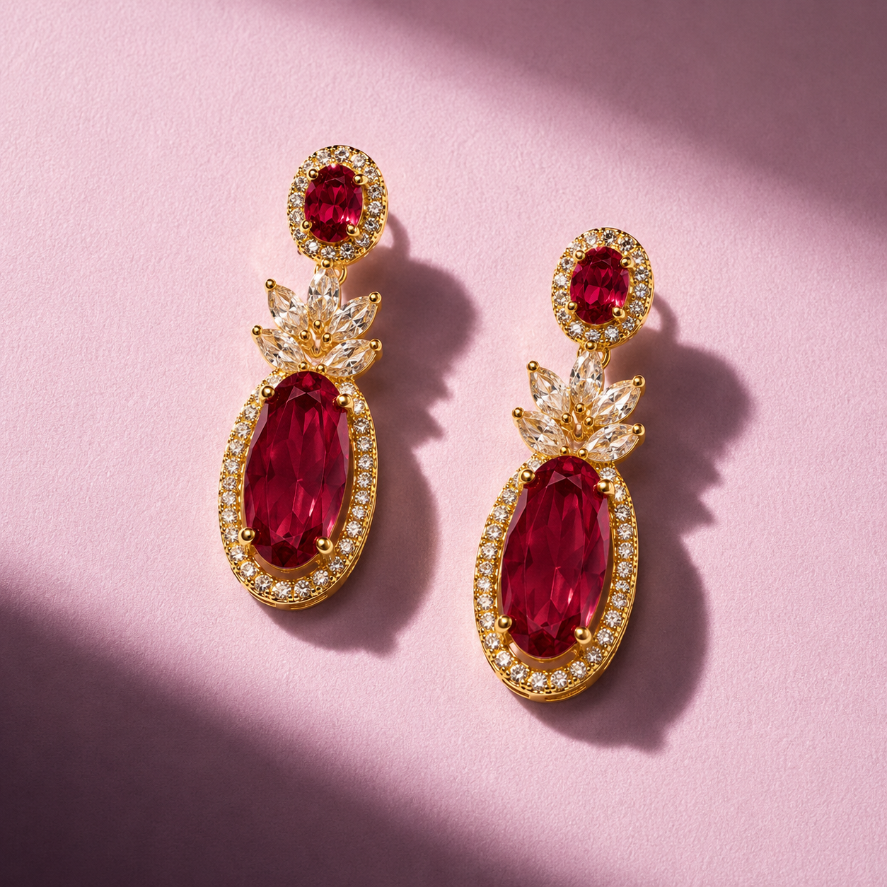 Elara AAA American Diamond Statement Necklace & Earrings Set