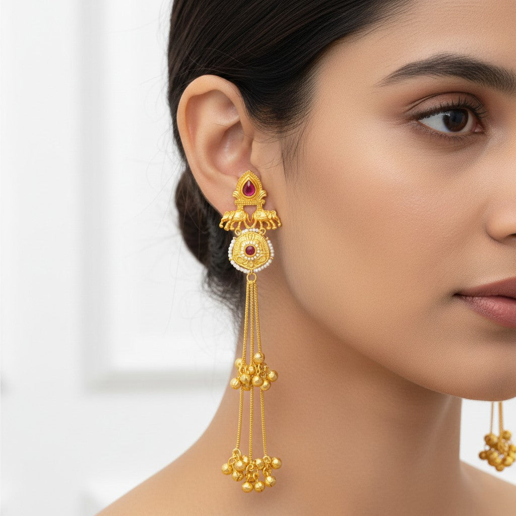 Devika Heritage Tassel Kashmiri Earring