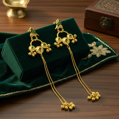 Long Statement Drop Earrings (Glass Stone)