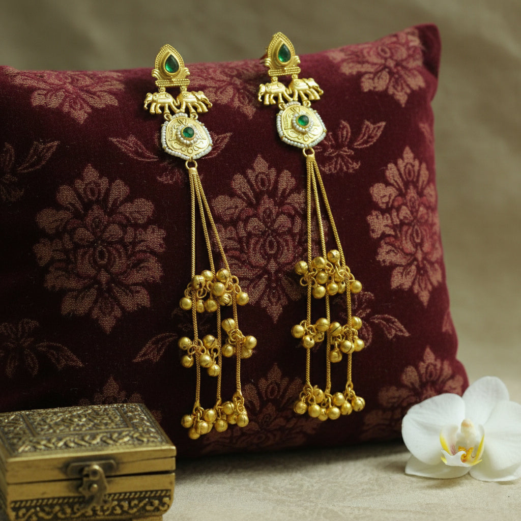 Devika Heritage Tassel Kashmiri Earring