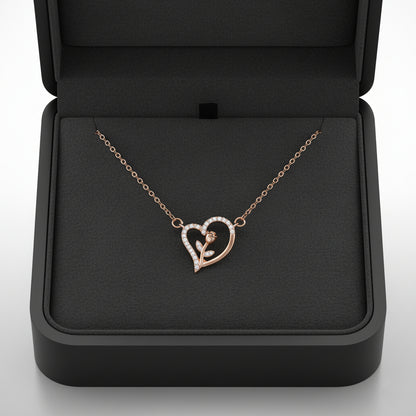 Heart Whisper – Rose Gold Love Pendant Necklace