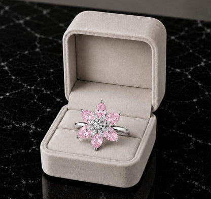 Floral AAA American Diamond Brass Statement Ring| Daisy Flower Cocktail Ring for Women