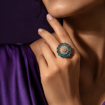 Noorani Suryamukhi Cocktail Ring