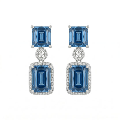 Regal Geometry American Diamond Necklace Set (Rhodium Plated)