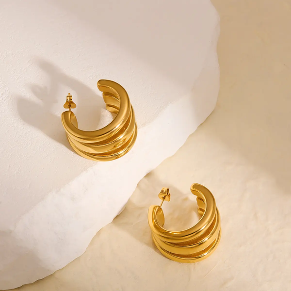Trio Hoop Hugger Earrings
