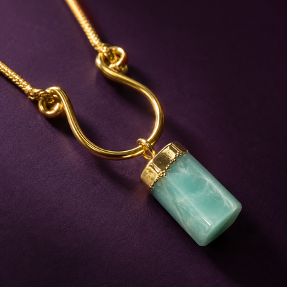 Terrene Raw Gemstone Baguette Pendant Necklace