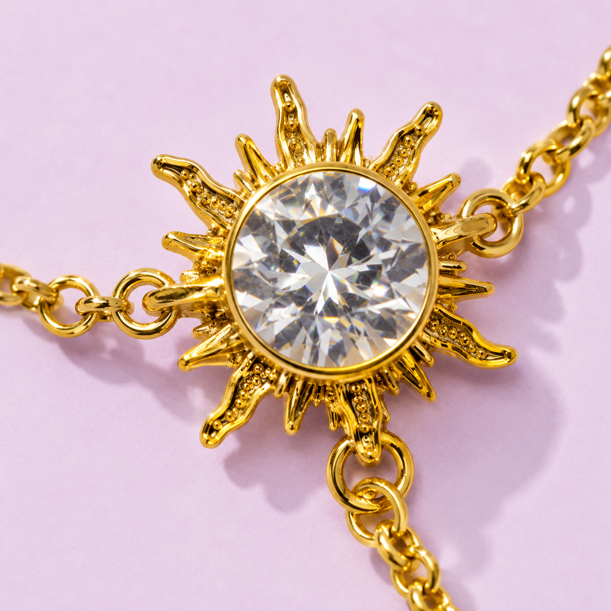 Solara Sunburst Hand Harness Ring Bracelet (Hath Phool)