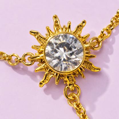 Solara Sunburst Hand Harness Ring Bracelet (Hath Phool)