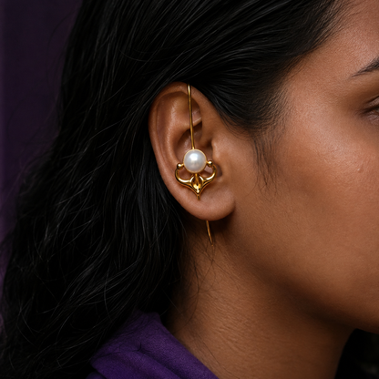 Noorani Moti Kamal Ear Cuff