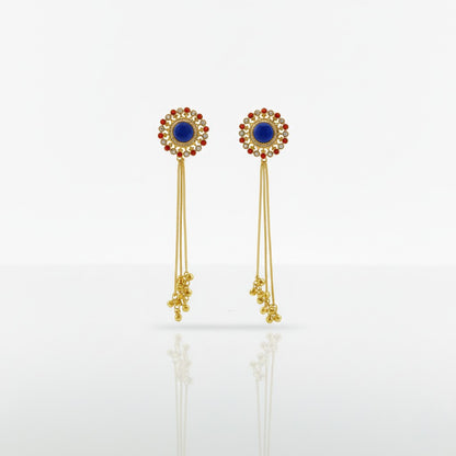 Royal Halo Tassel Statement Kashmiri Earrings