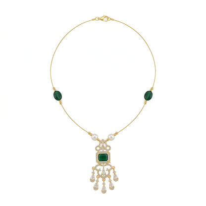 Minimal Luxe American Diamond Pendant Necklace (Gold Plated)