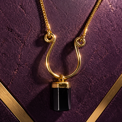 Terrene Raw Gemstone Baguette Pendant Necklace