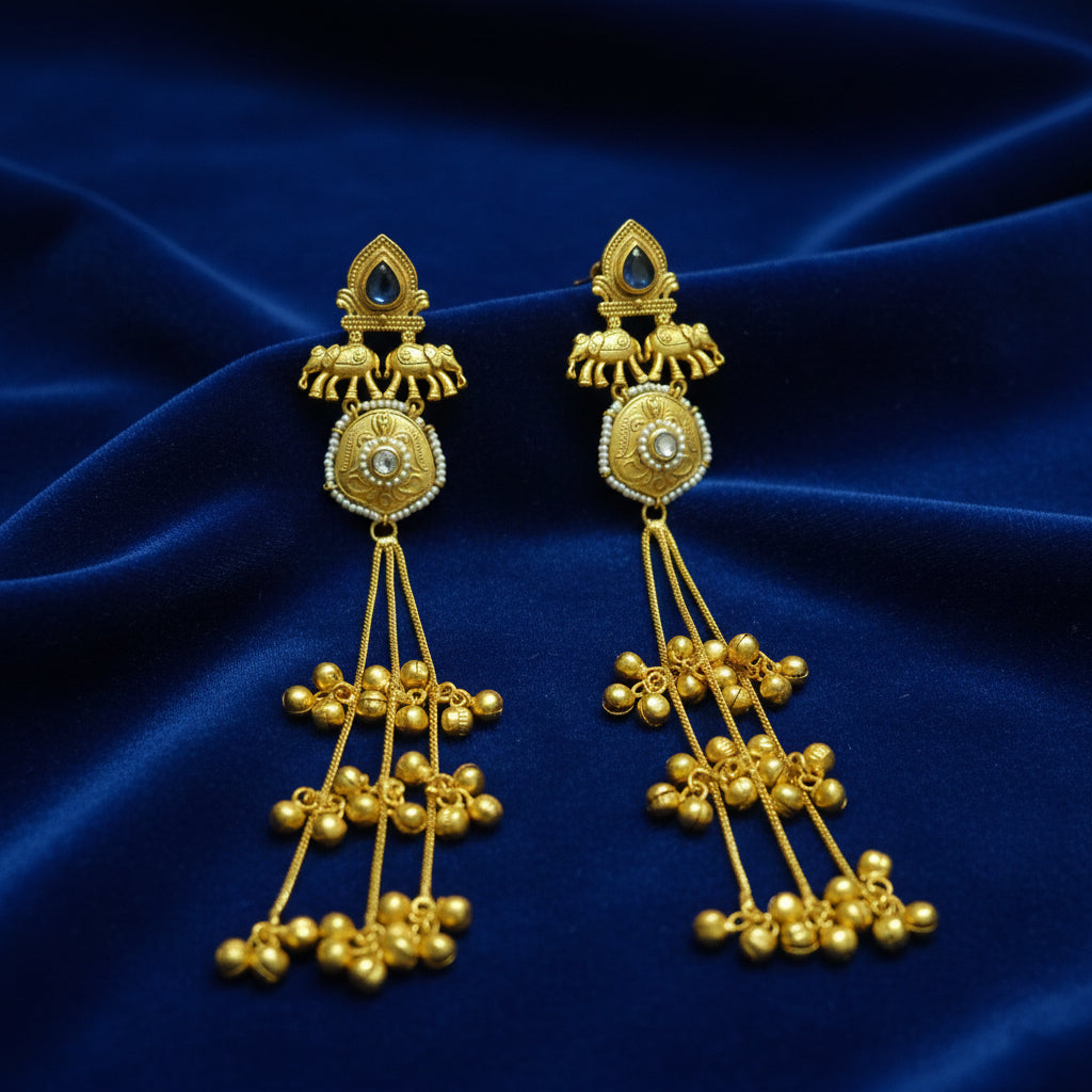 Devika Heritage Tassel Kashmiri Earring
