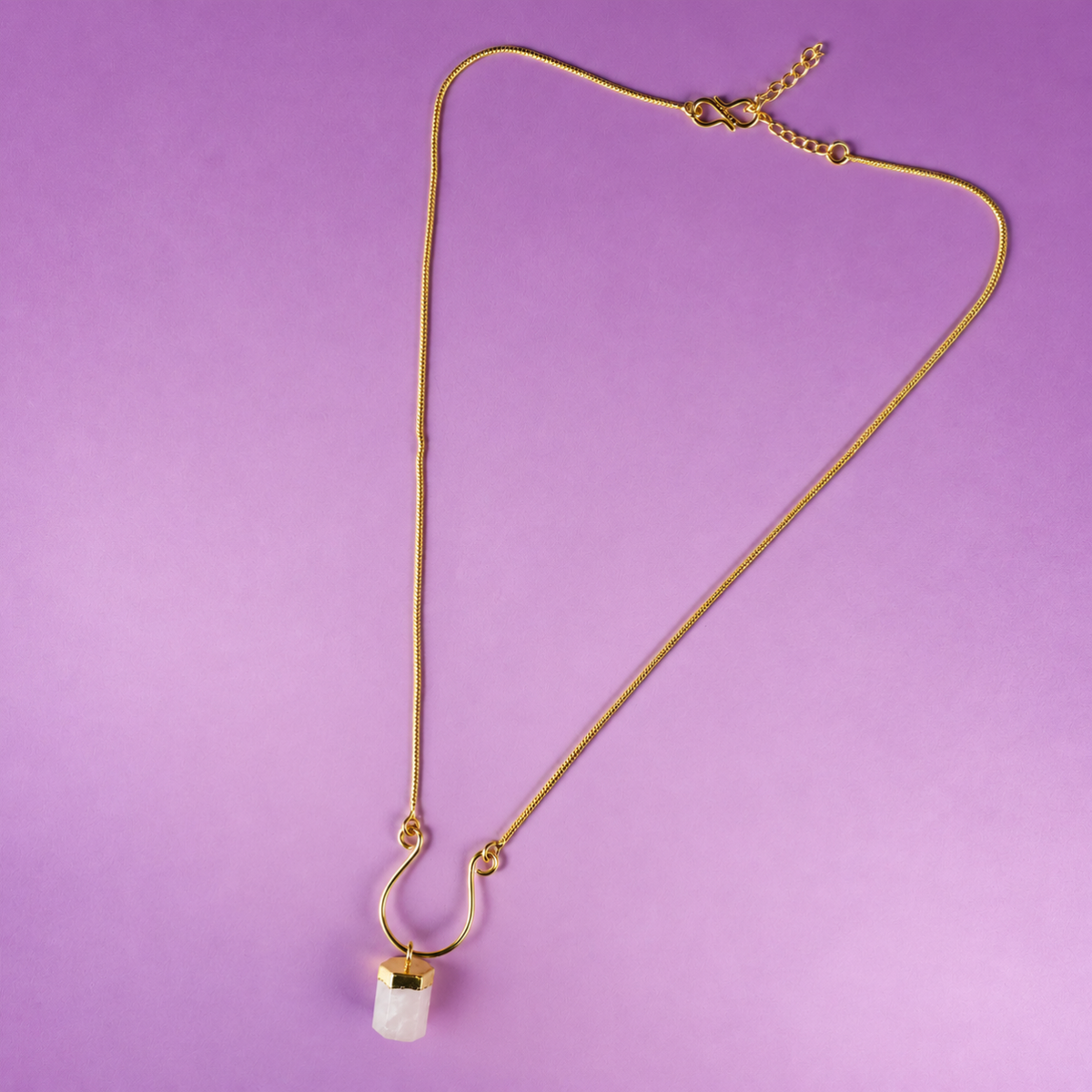 Terrene Raw Gemstone Baguette Pendant Necklace