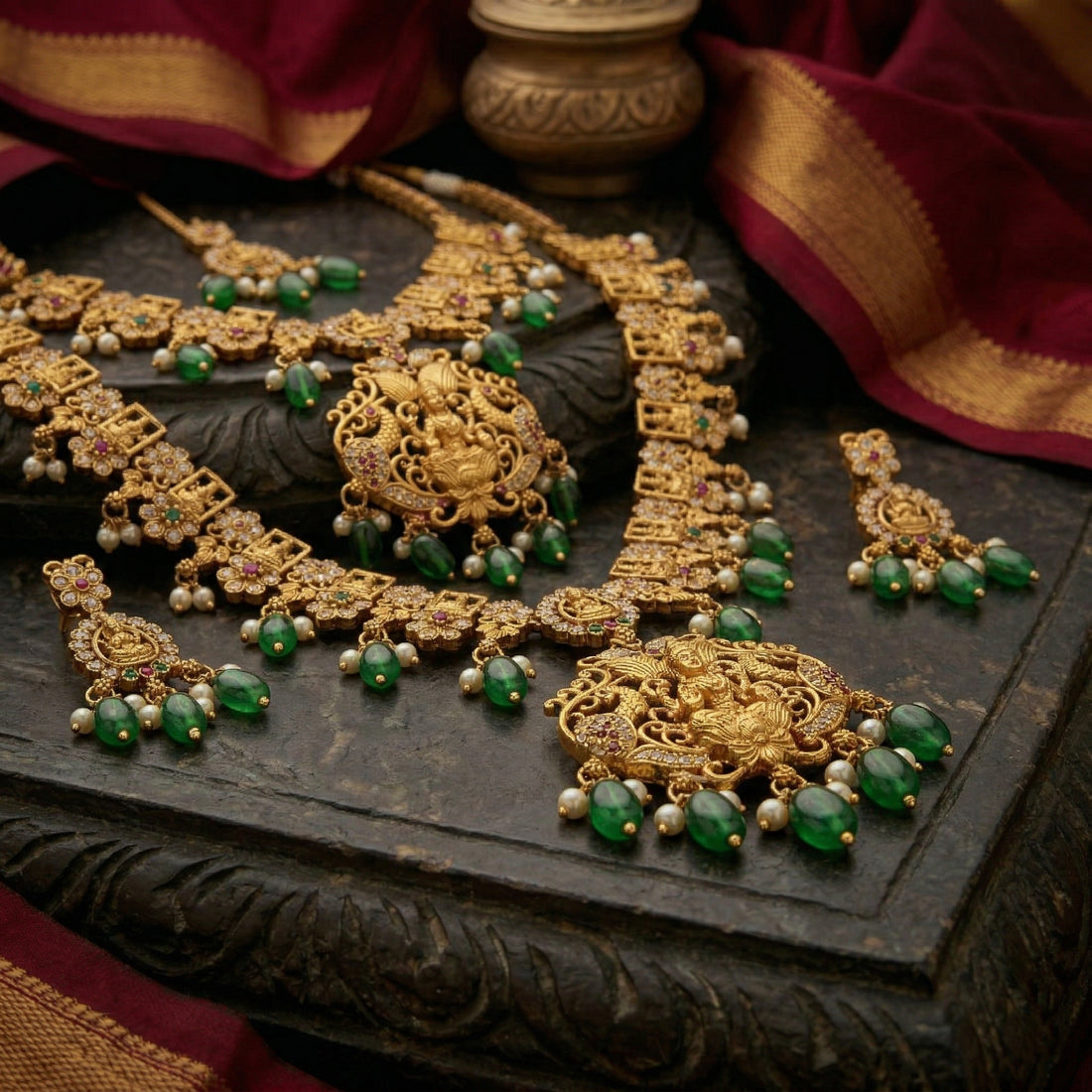 Maharani Temple Grand Statement Jewellery Set