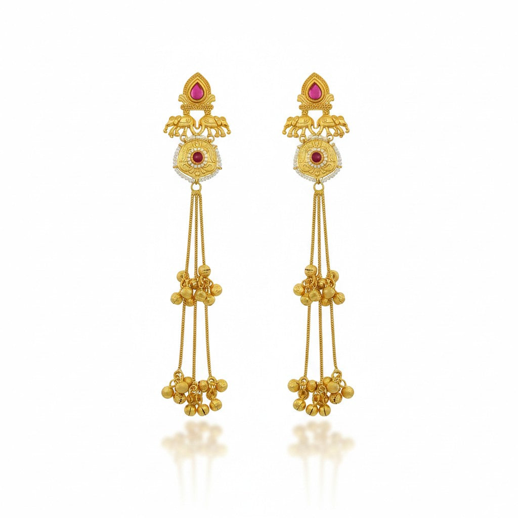 Devika Heritage Tassel Kashmiri Earring