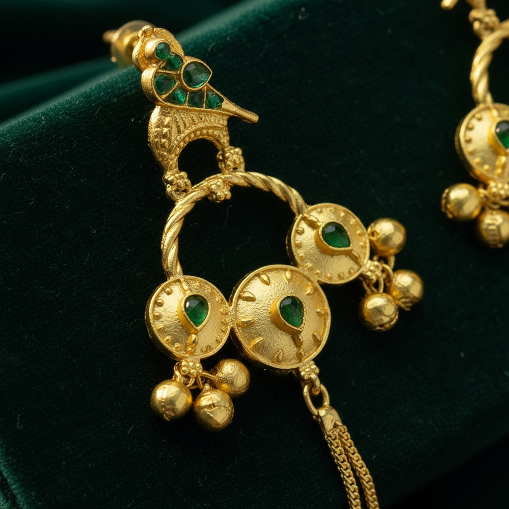 Long Statement Drop Earrings (Glass Stone)