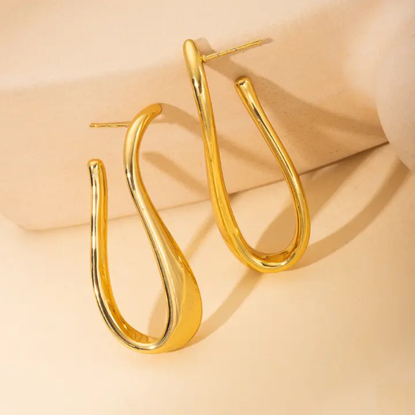 Lustre Curve Drop Earrings