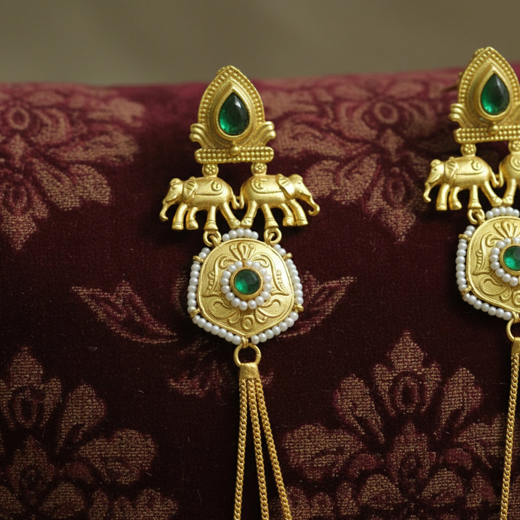 Devika Heritage Tassel Kashmiri Earring