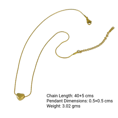 Golden Puff Heart Chain