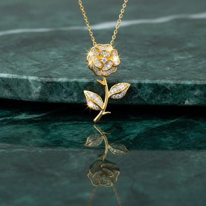 Rose Reverie – Crystal Bloom Necklace