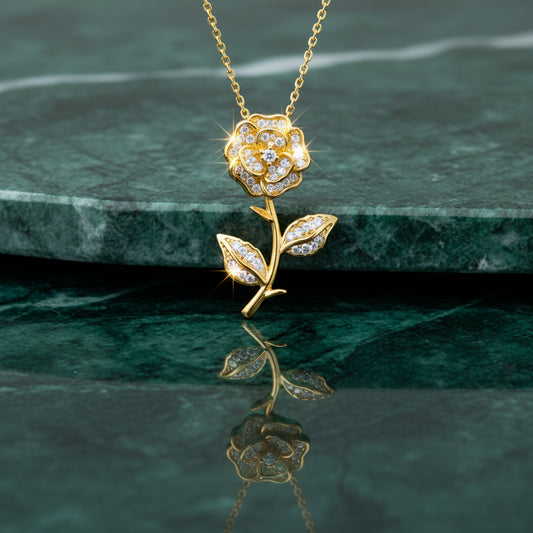Rose Reverie – Crystal Bloom Necklace