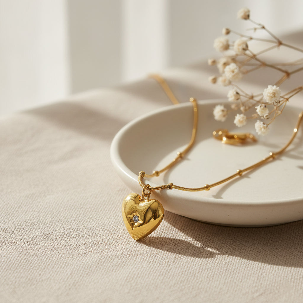 Heartlight – Gold Heart Pendant Necklace